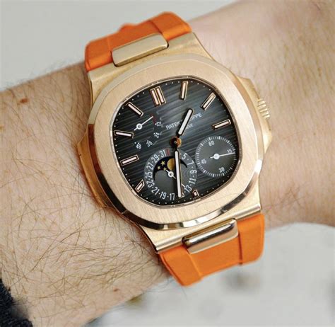 patek philippe nautilus orange|patek philippe orange strap.